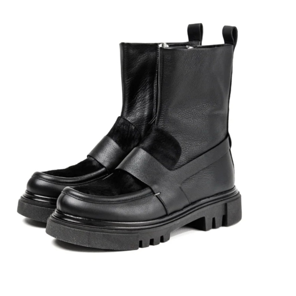 Henry Beguelin Mousse Leather Ankle Boot Moccasin in black size 38.5 chic+comfy!